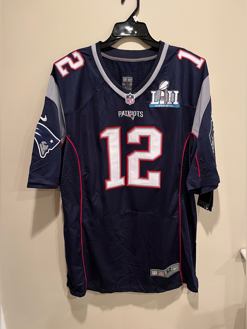 NFL New England Patriots Tom Brady #12 Super Bowl LII Nike Jersey Sz 52 -2XL NWT